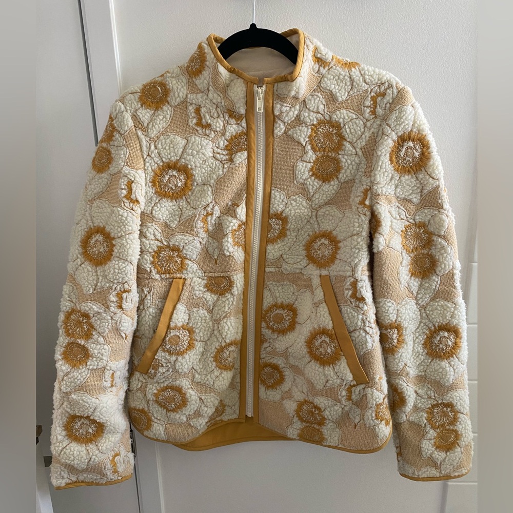 Anthropologie textured embroidered jacket